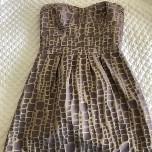 Lilac and gold cocktail dress